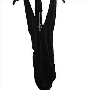 Elegant Black Halter Mini Dress